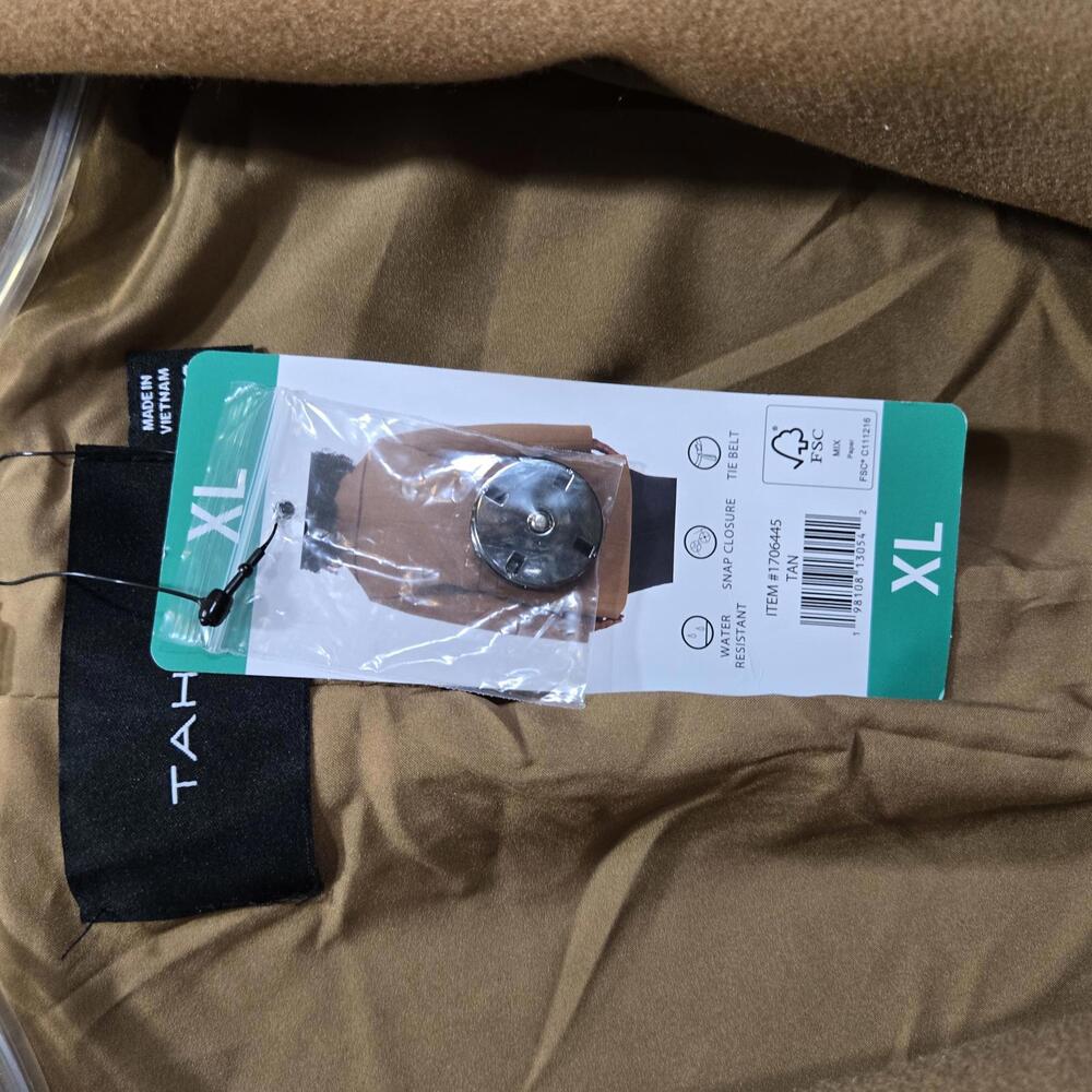 Tahari Wrap Style Women's XL Water Resistant Snap Closure Lt Brown Coat NWT - Picture 6 of 9